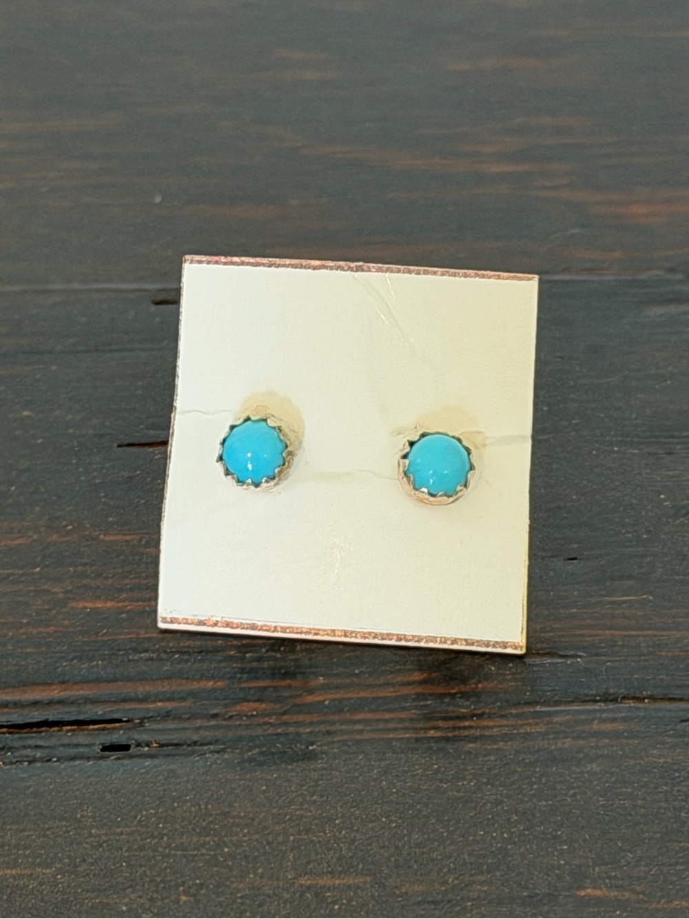 Turquoise and Silver Studs Native Earrings